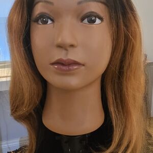 Elegant Brown Hair Mannequin Head